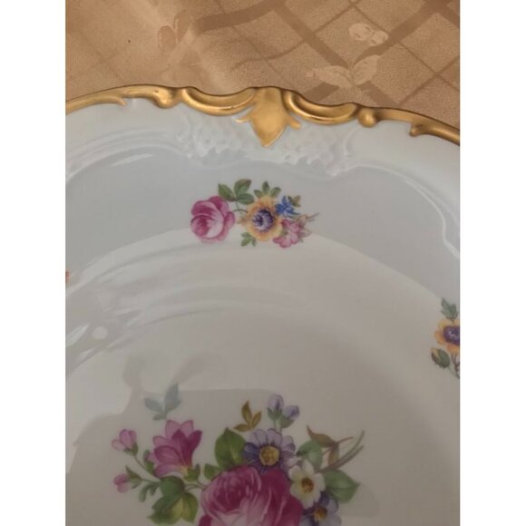 Reichenbach Fine China Floral Round Platter Plate GermanyHeavy Gold Trim 13" - Picture 6 of 11